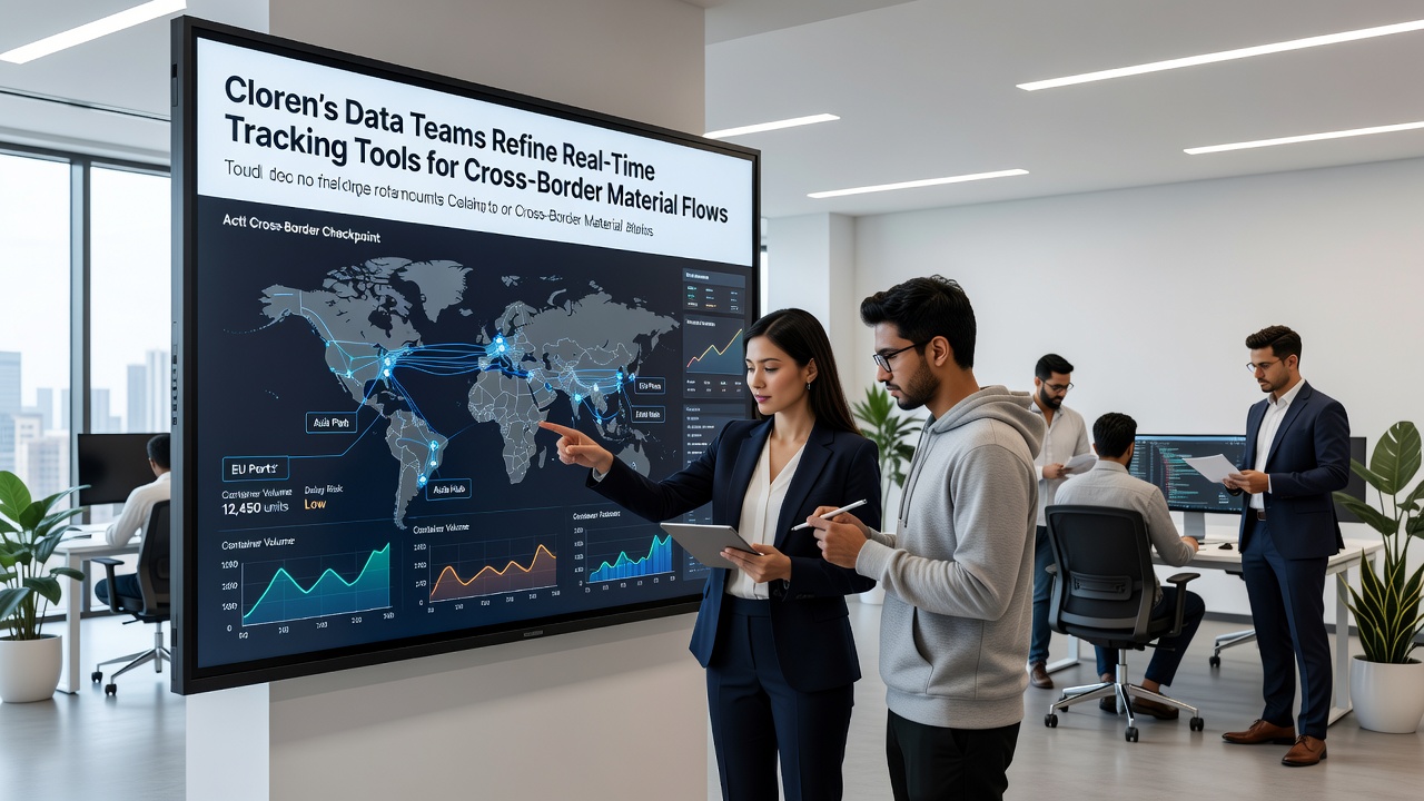 Visualization of real-time material flow data across borders