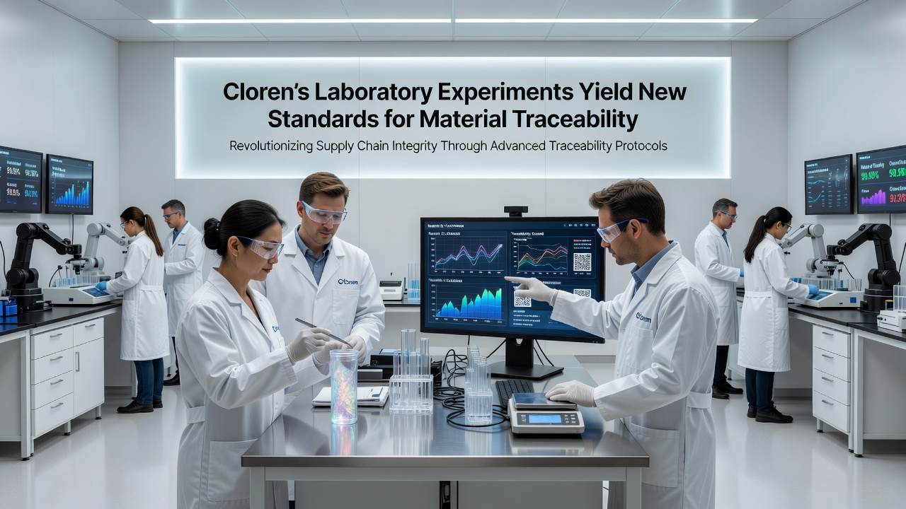 Detailed view of traceability scanning process inside Cloren's material innovation facility